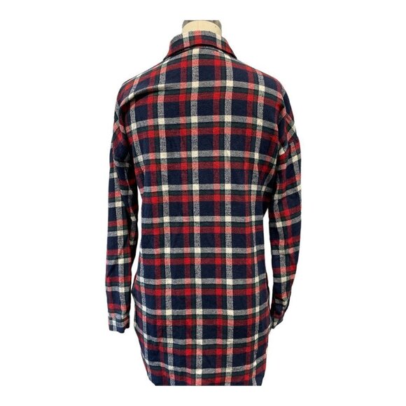 Noble U Los Angeles Flannel Shirt Blouse Red Blue Misses Size Medium - Picture 4 of 5